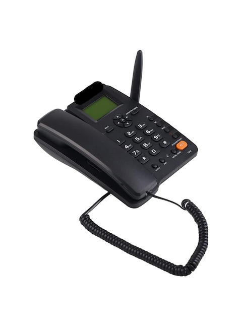 Landline Telephone with FM Radio and GSM Support  SIM Card Slot Caller ID Hands-Free Function, Quadband, SMS Compatible Cordless Phone for Home Hotel Office
