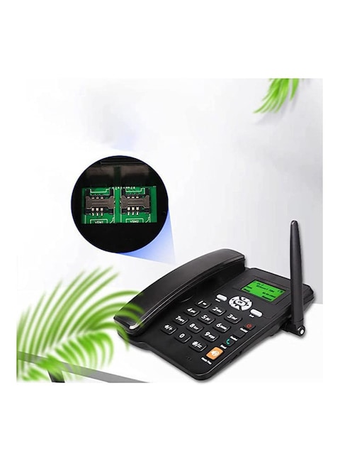 Landline Telephone with FM Radio and GSM Support  SIM Card Slot Caller ID Hands-Free Function, Quadband, SMS Compatible Cordless Phone for Home Hotel Office
