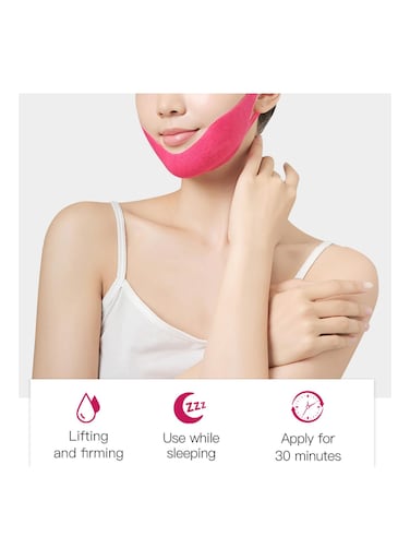 5-Piece Double Chin Reducer V Line Lifting Mask - Face Slimming Strap for Chin and Neck, V-Shape Lift Tape for Tightening and Contouring Skin, Anti-Aging Face Care
