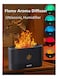 180ml Essential Oil Diffuser with Flame Effect - Aromatherapy Diffuser with 2-Color LED Lights, Quiet Portable Humidifier with Auto Shut-Off for Bedroom, Office

