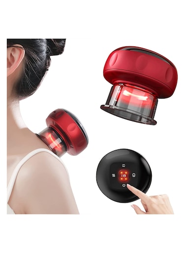 مجموعة العلاج بالحجامة 3 في 1، جهاز تدليك السيلوليت وأداة غوا شا، 12 مستوى شفط وتحكم في درجة الحرارة، مزيل السيلوليت الذكي لتسكين الآلام