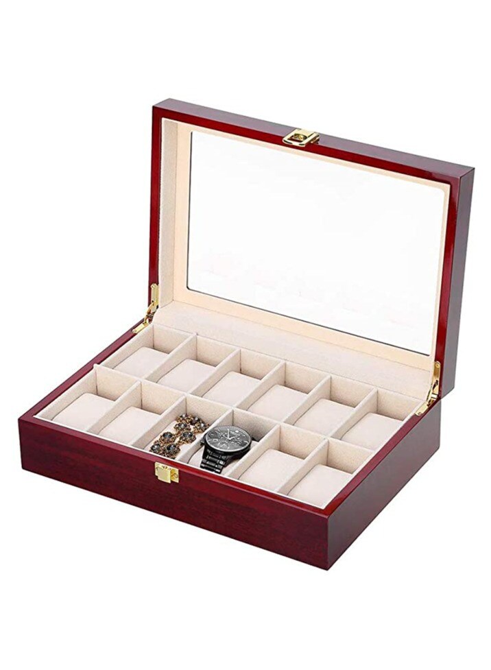Buy Elegant 12 Slots Wooden Watch Display Box for Men & Women