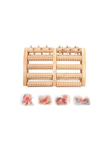 Wooden Foot Massager Roller for Tired Feet Relief, Dual Foot Massage Roller for Plantar Fasciitis, Foot Pain Relief, Reflexology Massage Tool Wooden Design
