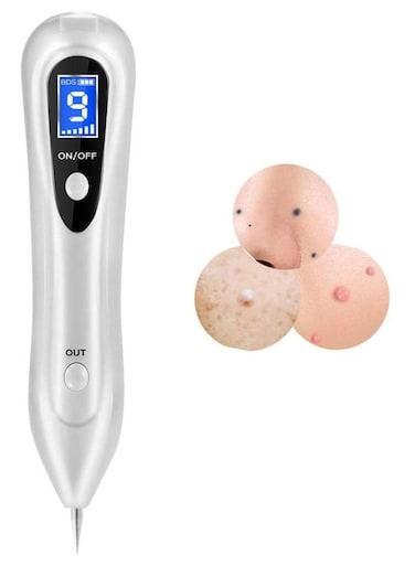 قلم إزالة الشامات - مجموعة إصلاح علامات الجلد، مزيل الشامات والوشم والنمش، شحن USB، شاشة LCD، إبرة قابلة للاستبدال، علاج موضعي للجمال المنزلي