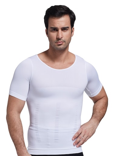 قميص رجالي ضاغط داخلي للتخسيس - سترة تمرين للبطن وتشكيل الجسم النحيف [كبير] - جيد التهوية، يمتص الرطوبة ومريح