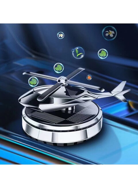 Helicopter Solar Car Air Freshener - Rotating Aviation Alloy Aromatherapy Diffuser with Essential Oil for Car Interior &amp; Home Decor, Eco-Friendly Design