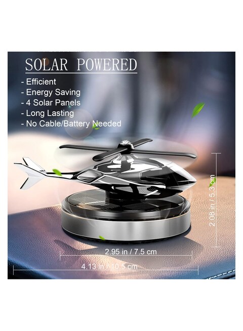 Helicopter Solar Car Air Freshener - Rotating Aviation Alloy Aromatherapy Diffuser with Essential Oil for Car Interior &amp; Home Decor, Eco-Friendly Design