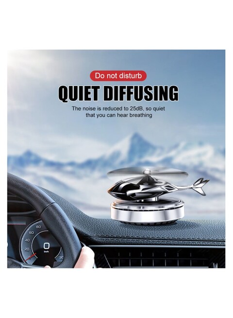Helicopter Solar Car Air Freshener - Rotating Aviation Alloy Aromatherapy Diffuser with Essential Oil for Car Interior &amp; Home Decor, Eco-Friendly Design
