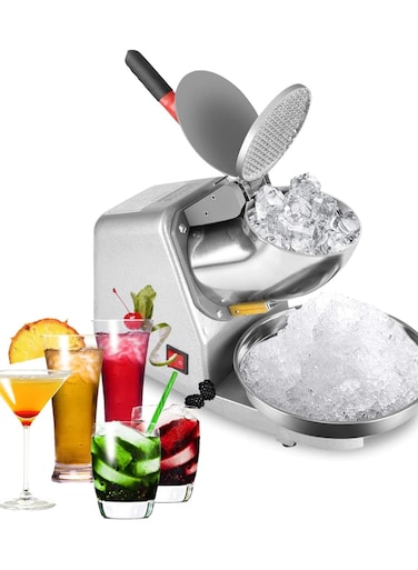 Electric Ice Crusher Machine with Stainless Steel Bowl, Non-Slip Pads, 1450R/M, 65KG/H Capacity, Ice Shaver Snow Cone Maker for Cocktails, Smoothies, Ice Cream
