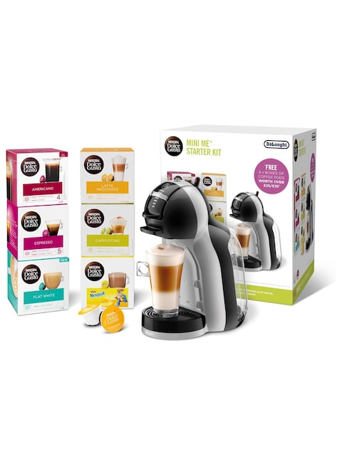 Nescaf&eacute; Dolce Gusto Mini Me Single Serve Capsule Coffee Machine Starter Kit, Black &amp; Grey
