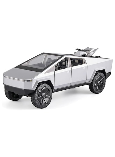 Mars Pickup Diecast Metal Model Toy Truck with Sound &amp; Light Effects, Pull-Back Action, Includes Beach Motorcycle, Gift for Kids Ages 3+ - Durable Educational Playset
