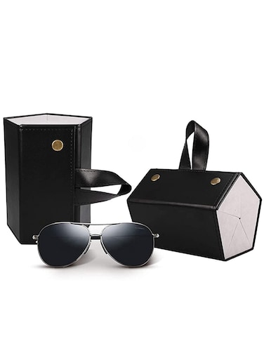 حافظة نظارات سفر متعددة الفتحات - منظم محمول من الجلد الصناعي لتخزين النظارات الشمسية والمجوهرات، تصميم متعدد الوظائف للسفر والاستخدام المنزلي