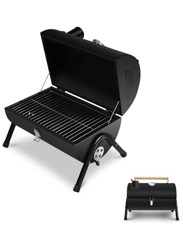 Portable Charcoal Grill &ndash; Mini BBQ Grill for Outdoor Cooking, Camping, and Picnics   Compact, Lightweight, and Easy to Use Black
