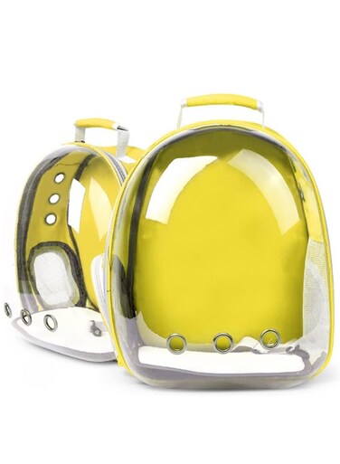 حقيبة ظهر فقاعية محمولة للقطط والجراء - حقيبة شفافة لحمل الحيوانات الأليفة على شكل كبسولة فضائية، خفيفة الوزن وجيدة التهوية للمغامرات الخارجية والسفر والمشي لمسافات طويلة