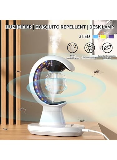 3-in-1 Electric Mosquito Killer Lamp with Humidifier &amp; Night Light &ndash; USB Rechargeable Bug Zapper, Silent Operation, Air Purifier &amp; Sleep Aid for Indoor/Outdoor Use
