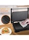 Electric Grill &amp; Panini Press Sandwich Maker with Non-Stick Plates 750W, Cool Touch Handle, Indicator Light, Multi-Function for Toasted Sandwiches, Kebabs, Steak
