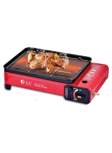 DLC Camping Gas Burner Red DLC-P3411   Portable Butane Stove for Camping, Hiking &amp; Backpacking   Lightweight, Windproof Outdoor Cooking Stove
