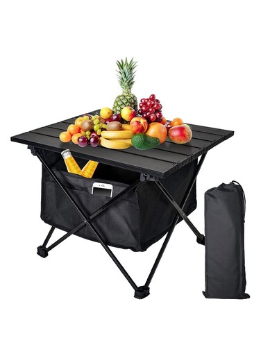 Aluminum Folding Camping Table  Lightweight &amp; Portable Collapsible Side Table with Storage Bag for Outdoor Picnic, Beach, Fishing, BBQ, Hiking &amp; Backyard Activities
