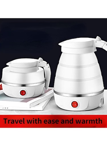 غلاية كهربائية صغيرة قابلة للطي من السيليكون، غلاية سفر محمولة قابلة للسحب، خالية من مادة BPA، غلاية كهربائية مضغوطة للتخييم والمكتب والمنزل، سريعة الغليان وخفيفة الوزن