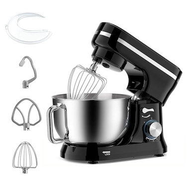 1000W Kitchen Stand Mixer, 4Qt Stainless Steel Mixing Bowl, 3 Attachments Whisk, Dough Hook, Beater), 8 Speed Electric Food Mixer for Baking, Cooking, and Kneading
