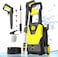 غسالة كهربائية تعمل بالضغط 4000 رطل/بوصة مربعة بحد أقصى، 2.8 جالون/دقيقة، مع خرطوم بطول 20 قدمًا، و4 فوهات سريعة التوصيل ومدفع رغوي، وآلة تنظيف تعمل بالكهرباء