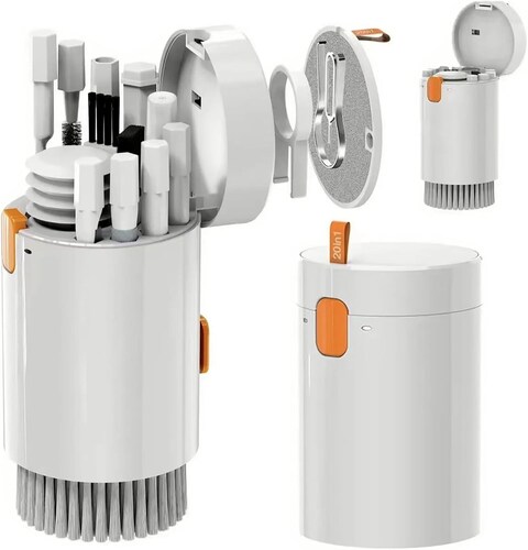 Kit Nettoyage Clavier 6-en-1 - Brosse, Extracteur, Spray - Pour PC, Téléphone, écouteurs