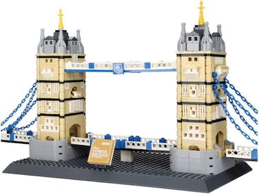 Tower Bridge of London Architecture Building Bricks Set, Iconic Landmark Model Kit for Adults and Kids, 2000+ Pieces, Educational STEM Toy for Creativity and Display

