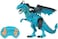 ألعاب Monster Blue Dragon RC Electric Walking Smoking Dragon Toy with Sound, Lights, Mist Spray, and Movable Wings – لعبة وحش تفاعلية يتم التحكم فيها عن بعد للأطفال