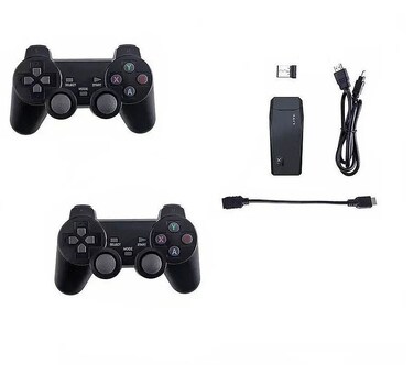 وحدة تحكم ألعاب لاسلكية بدقة 4K HD   وحدة تحكم ألعاب USB 2.4 جيجا بايت للكمبيوتر والتلفزيون   ألعاب فيديو كلاسيكية، توصيل وتشغيل، وحدة تحكم مزدوجة للاعبين المتعددين من العائلة