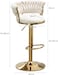 مجموعة من 4 كراسي بار مخملية   كرسي بار قابل للتعديل بارتفاع قابل للدوران مع ظهر منسوج وقاعدة ذهبية   كراسي بار حديثة للمطبخ لجزيرة المطبخ والمقهى والحانة والمنزل
