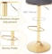 Velvet Barstool Set of 2  Woven 360&deg; Swivel Counter Height Bar Stools with Gold Metal Legs  Modern Adjustable Dining Chairs with Back and Footrest for Kitchen, Dining
