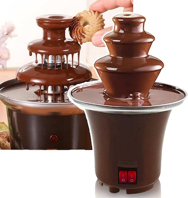 Electric Chocolate Fountain Machine, 3-Tier Chocolate Waterfall Fondue  Mini Chocolate Melting Fountain for Parties, Events, Buffets, Cafes  Restaurants 
