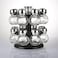 Revolving Spice Rack Organizer Set with 12 Glass Jars Free-Standing Kitchen Storage Solution  Modern Spice Holder for Home &amp; Garden Kitchen Organization