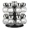 Revolving Spice Rack Organizer Set with 12 Glass Jars Free-Standing Kitchen Storage Solution  Modern Spice Holder for Home &amp; Garden Kitchen Organization
