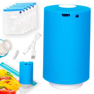 Portable USB Vacuum Sealer for Food &amp; Clothes Storage  Mini Handheld Vacuum Pump for Travel, Kitchen, and Multi-Purpose Use  Rechargeable Vacuum Sealer 
