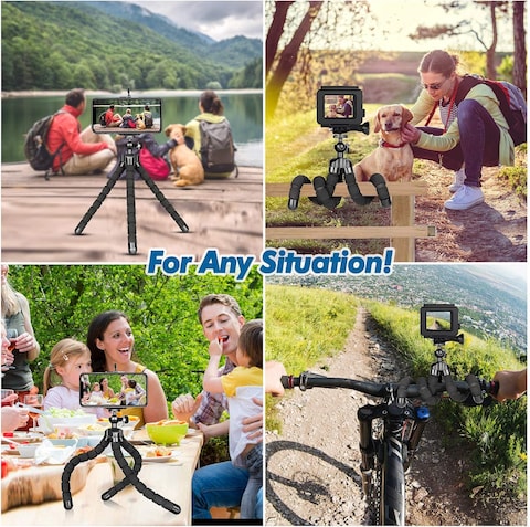 Mini Flexible Phone Tripod Stand with 60&quot; Selfie Stick Tripod Stabilizer - Portable Phone and Camera Stand for iPhone &amp; Android, Vlogging, Video Recording
