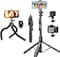 Mini Flexible Phone Tripod Stand with 60&quot; Selfie Stick Tripod Stabilizer - Portable Phone and Camera Stand for iPhone &amp; Android, Vlogging, Video Recording
