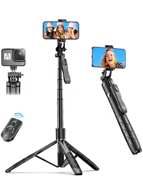 Mini Flexible Phone Tripod Stand with 60&quot; Selfie Stick Tripod Stabilizer - Portable Phone and Camera Stand for iPhone &amp; Android, Vlogging, Video Recording
