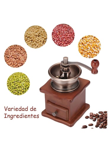 مطحنة قهوة يدوية - مطحنة يدوية خشبية عتيقة بإعدادات قابلة للتعديل، مطحنة قهوة يدوية كلاسيكية للمكبس الفرنسي والإسبريسو والقهوة المقطرة