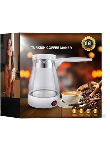 Turkish Coffee Maker Electric Machine - 500ml Glass Electric Coffee Pot  5-Cup Capacity for Turkish Coffee, Tea, or Boiling Water  Portable &amp; Efficient Heating Design
