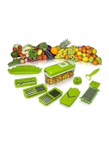 Premium Quality 10-in-1 Vegetable Cutter &amp; Fruit Slicer &ndash; Multi-Function Kitchen Mandoline with Stainless Steel Blades, Perfect for Slicing, Dicing, Grating, and Chopping
