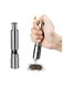 Premium Stainless Steel Salt and Pepper Grinder Set &ndash; Glass Body Thumb Presser Mill Shakers with Adjustable Coarseness, Tall Salt and Pepper Mills