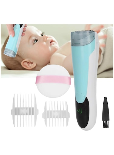 ماكينة قص شعر الأطفال الكهربائية - ماكينة قص شعر الأطفال الصامتة المقاومة للماء مع تشغيل صامت، قابلة لإعادة الشحن عبر USB، ماكينة قص شعر آمنة ولطيفة للأطفال والرضع