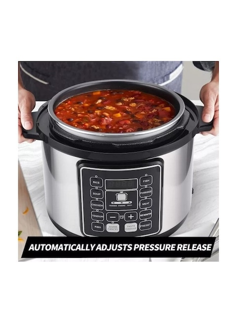 Pressure Cooker 1000W, 6L, 14 Smart Cooking Programs, Digital Display &amp; Manual Function for Personalized Recipes, Safety Features, PCM60.000SS - Silver
