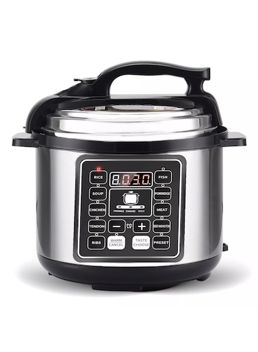 Pressure Cooker 1000W, 6L, 14 Smart Cooking Programs, Digital Display &amp; Manual Function for Personalized Recipes, Safety Features, PCM60.000SS - Silver
