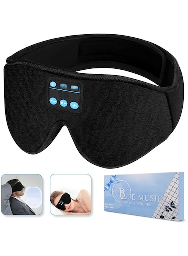 Sleep Headphones Bluetooth Eye Mask, 3D Adjustable Music Sleep Mask, Upgraded Wireless Sleeping Headphones for Side Sleepers, Comfortable for Meditation
