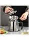 1.8L Bacon Grease Container with Fine Mesh Filter, 304 Stainless Steel Oil Storage Can with Handle, Dust Cover, and Drip Tray for Kitchen Cooking Oil, Edible Oil
