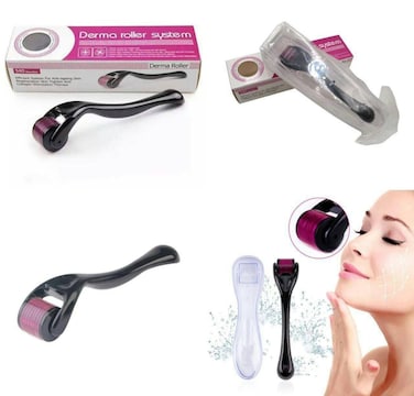 ديرما رولر لنمو الشعر وشد الجلد والعناية باللحية وندبات حب الشباب وعلامات التمدد   أسطوانة الوخز بالإبر الدقيقة للوجه وفروة الرأس واللحية   أداة سهلة الاستخدام للعناية بالبشرة