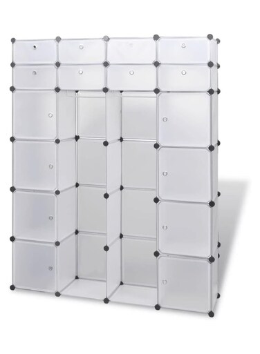 SUPAAR Cube Storage Organizer with Doors  Modular Closet Storage Cabinet for Bedroom, Living Room, Office   Durable Plastic Shelving Unit for Clothes, Toys
