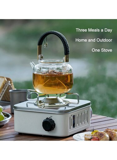 Outdoor Camping Stove, Stainless Steel Gas Valve Propane Burner  Portable Butane Stove for BBQ, Picnics, Hiking &amp; Backpacking  Compact
